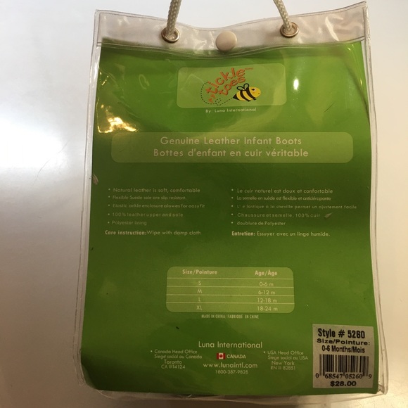 2/$30 Luna Tickle Toes Infant Leather Boots 0-6M - Picture 8 of 10